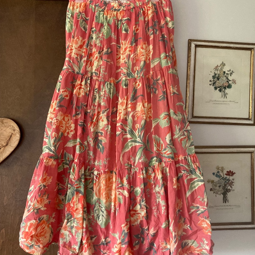 🧡Cotton Reversible Tiered Broomstick Maxi Skirt🧡